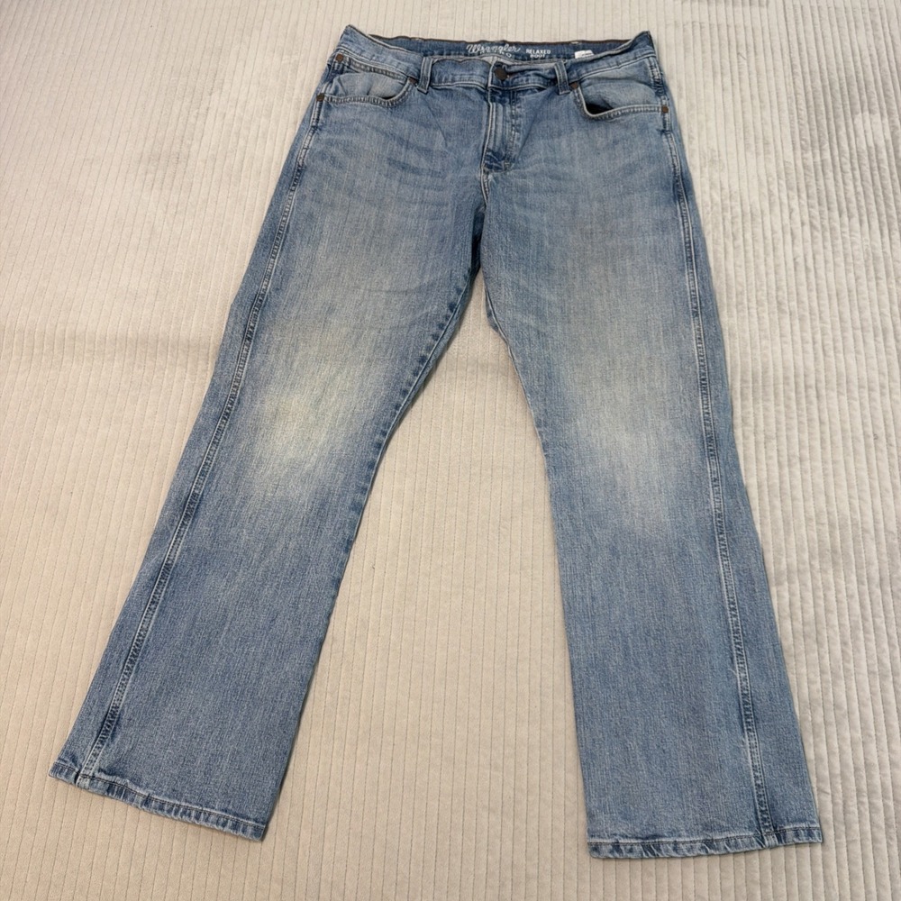 Wrangler Retro Relaxed Boot Denim Blue Jeans 10WRT20HX Western Mens 34x31